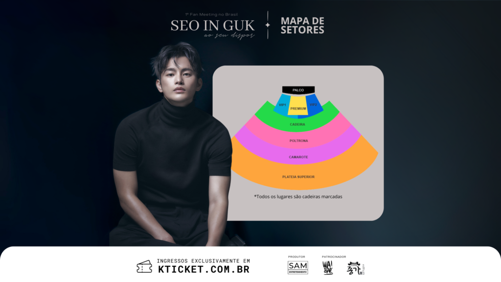 Mapa dos setores fan meeting Seo In Guk - Imagem: Divulgação Sam Entretenimento