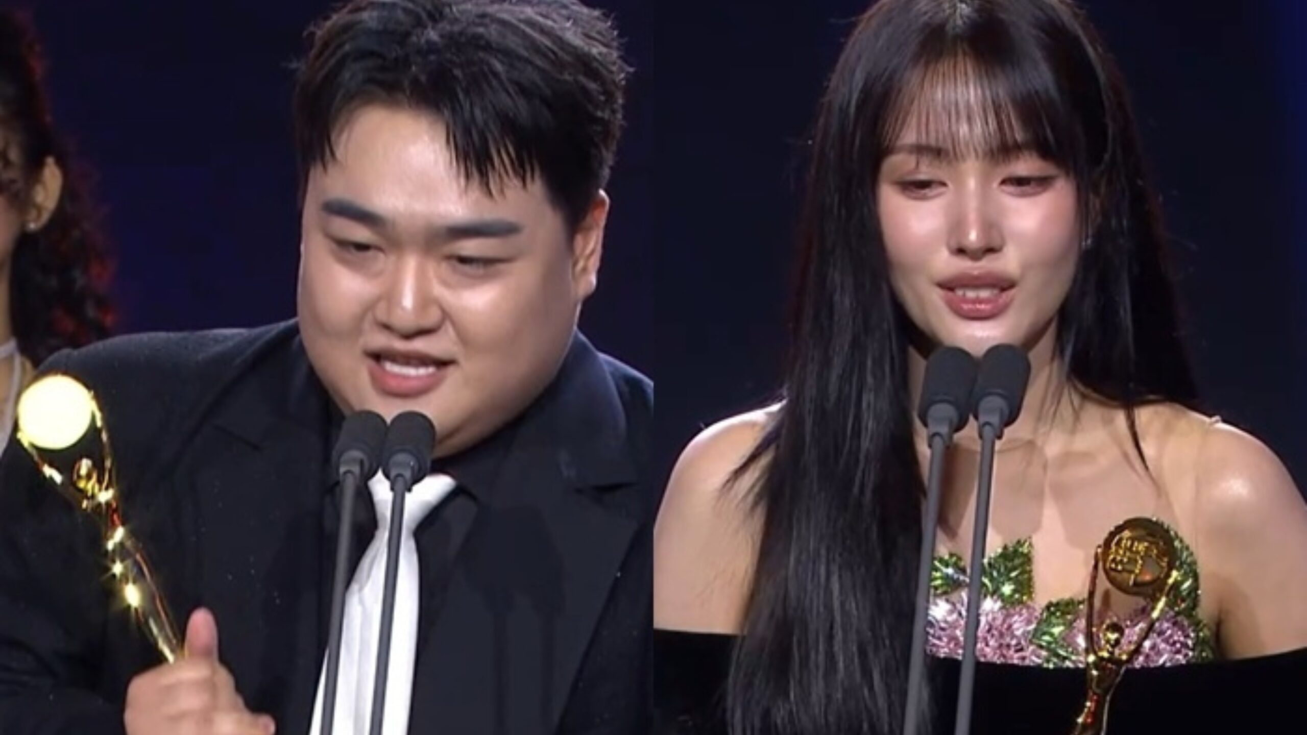 Kim Gyu Won e Yoon, do STAYC, vencem o prêmio de Melhor Artista Revelação em Programas de Variedades no Blue Dragon Series Awards
