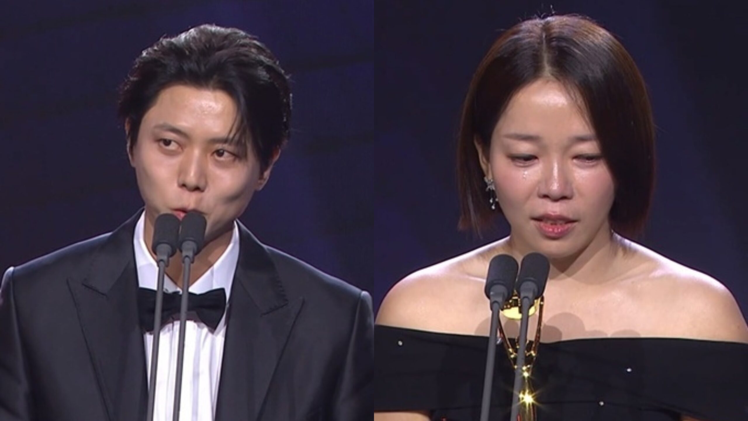Joo Woo Jae e Jung Yi Rang vencem o prêmio de Melhor Artista de Variedades no Blue Dragon Series Awards